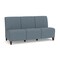 Lesro Siena Lounge Reception Armless 3 Seat Tandem Seating No Center Arms, Walnut, RF Serene Upholstery SN3102 - alternate 1